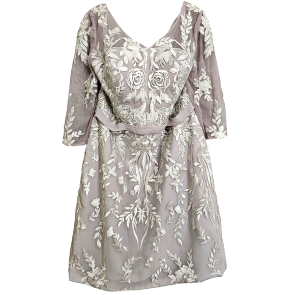 Nwt JJs House Taupe Floral Embroidered Lace Illusion Neckline Mother/Bri… - Picture 17 of 17